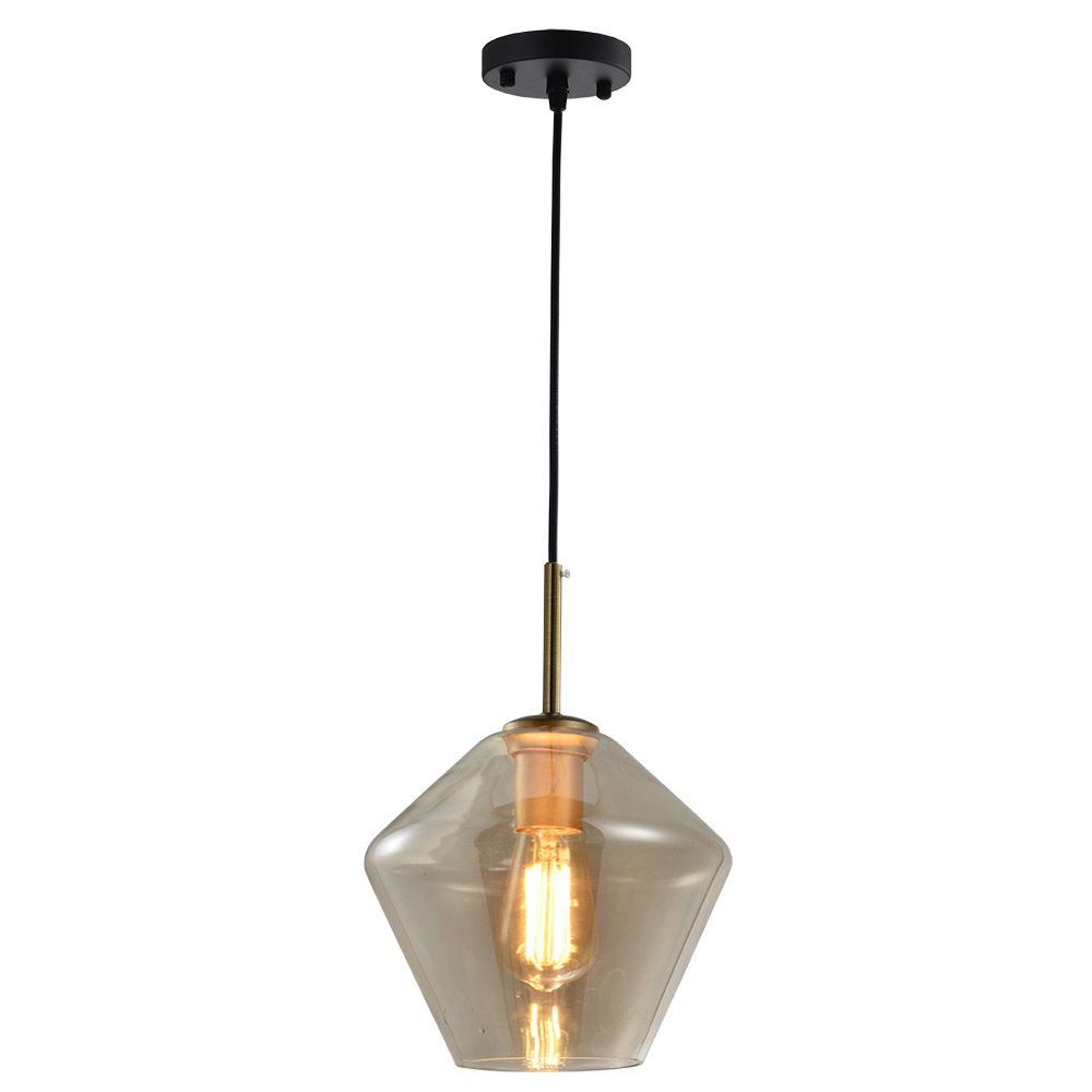 Modern Indoor Lighting Lamps Hanging Smoke Grey Glass Pendant Light For Hotel