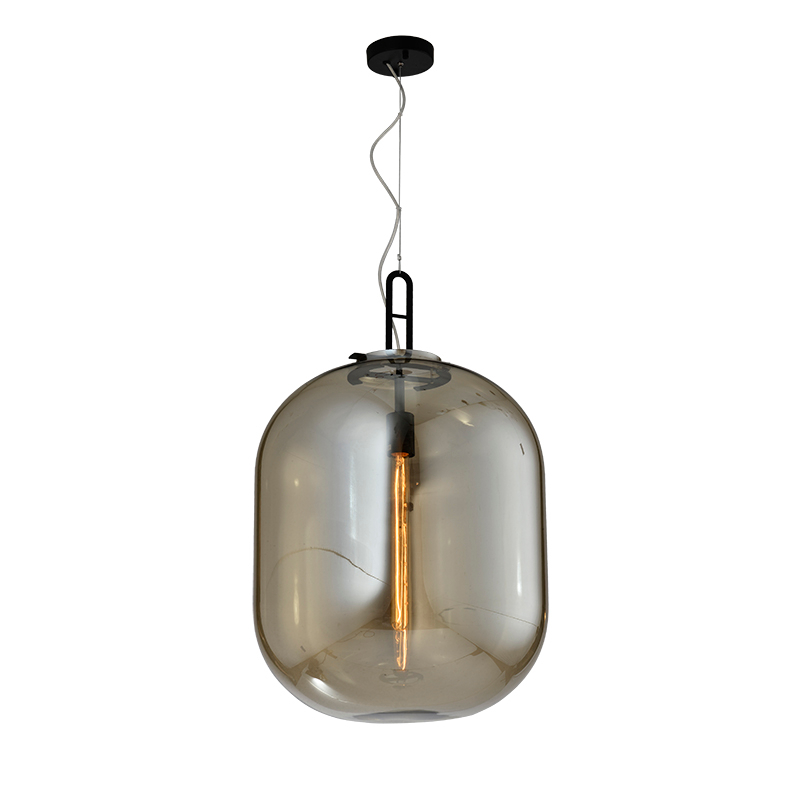 Simple Fancy Indoor Decor Blown Gold Glass Iron Round Nordic Restaurant Hanging Ceiling Modern Luxury Pendant Light For Home