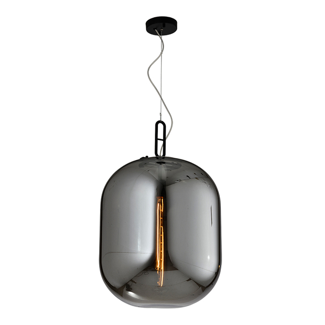 Simple Fancy Indoor Decor Blown Gold Glass Iron Round Nordic Restaurant Hanging Ceiling Modern Luxury Pendant Light For Home