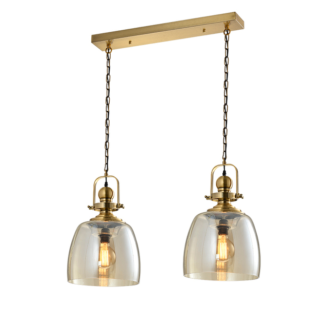 High Quality Hotel Indoor Hanging Living Room Bedroom Iron Black Modern Ceiling Kitchen Island Glass Chandelier Light Pendant